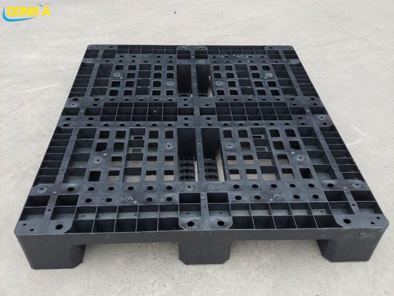 Pallet nhựa MPL11 kích thước 1200x1000x150mm nhựa HDPE tái sinh màu đen